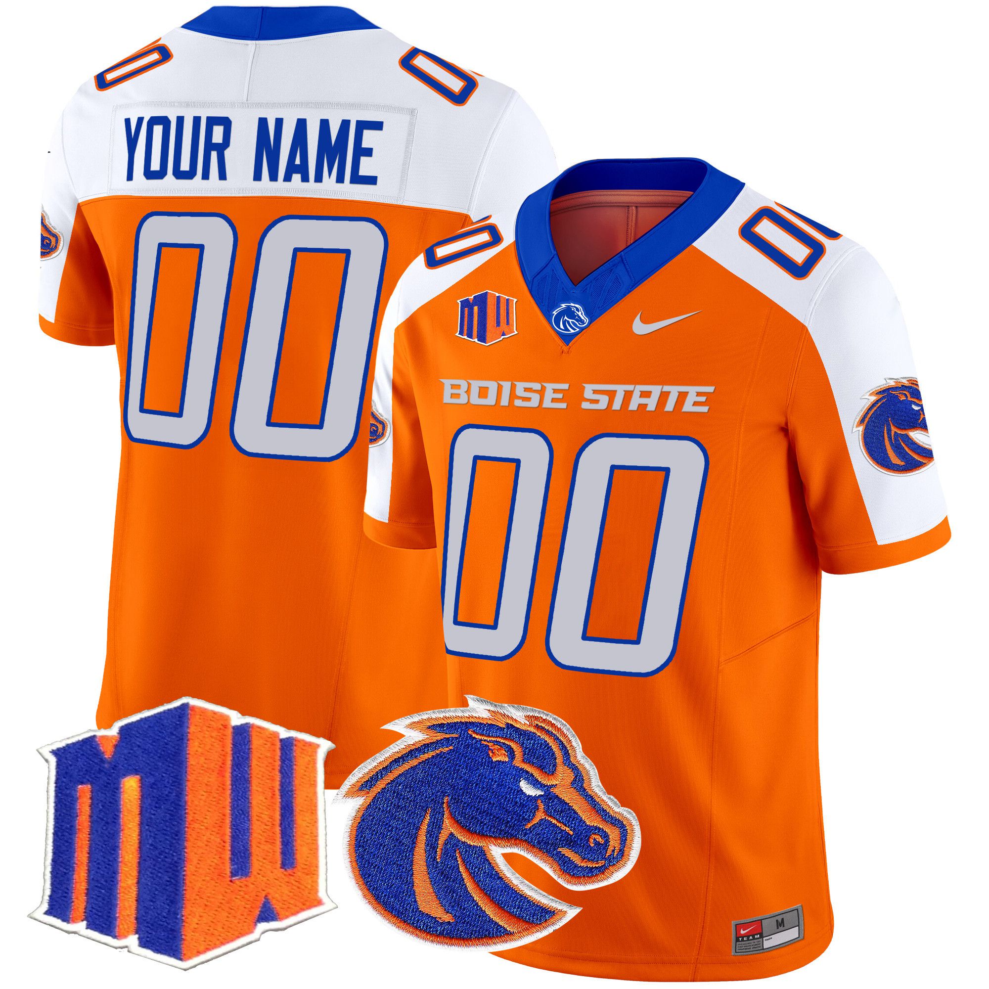 Men Boise State Broncos Orange Nike 2024 Vapor Limited Custom NCAA Jersey